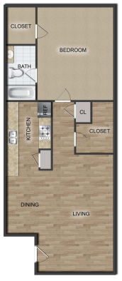 the floor plan for a two bedroom apartment at The  Crossings at 31st